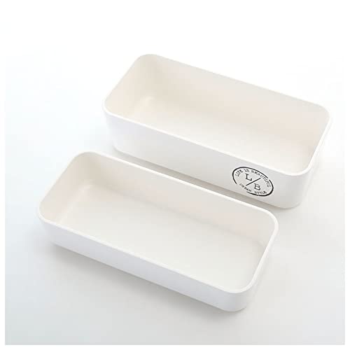 Showa Lunch Box Long Square Nest Lunch Box Gingham Check Navy 2 Tiers Lower Tier 280ml Upper Tier 450ml Compact Storage Type Made in Japan 77075 L/B