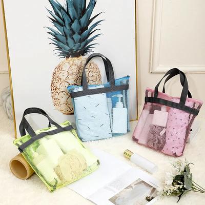 Bolsa de Malla para Viaje, Almacenamiento, Ducha, Playa, Neceser, Bolso de Mano, Bolsa de Malla Portátil para Exteriores, Neceser, Organizador de Cosméticos, Neceser