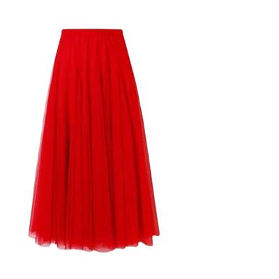 Falda de malla de cintura alta para mujer con gran oscilación perfecta para verano y primavera