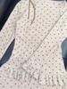 Women's Slimming Polka Dot Ruffle Long Sleeve Top with Bowknot - Autumn/Winter Layer