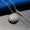 925 Sterling Silver 16-30 Inch Exquisite Sea Urchin Pendant Necklace for Women's Wedding Fashion Jewelry, Gifts and Accessories
