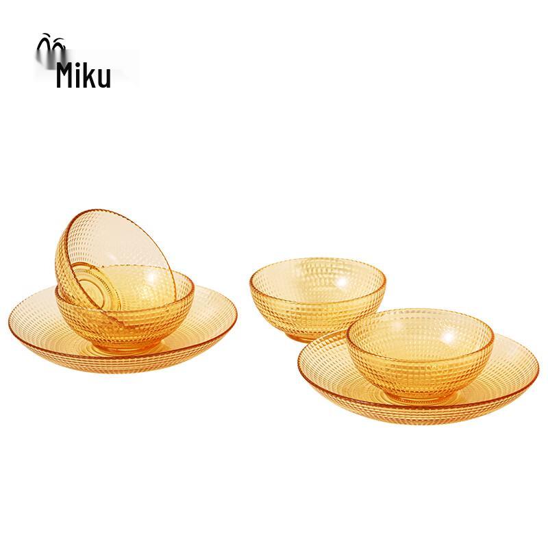 Miku Turkish Polka Dot Amber Series 6-Piece Glass Set