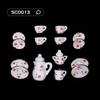 Puppenhauszubehör 1/12 Küche Miniatur 15 Stück Mini Porzellan Blume Teetasse Set Puppenhaus Dekor Simulation Puppenhaus Dekoratives Zubehör