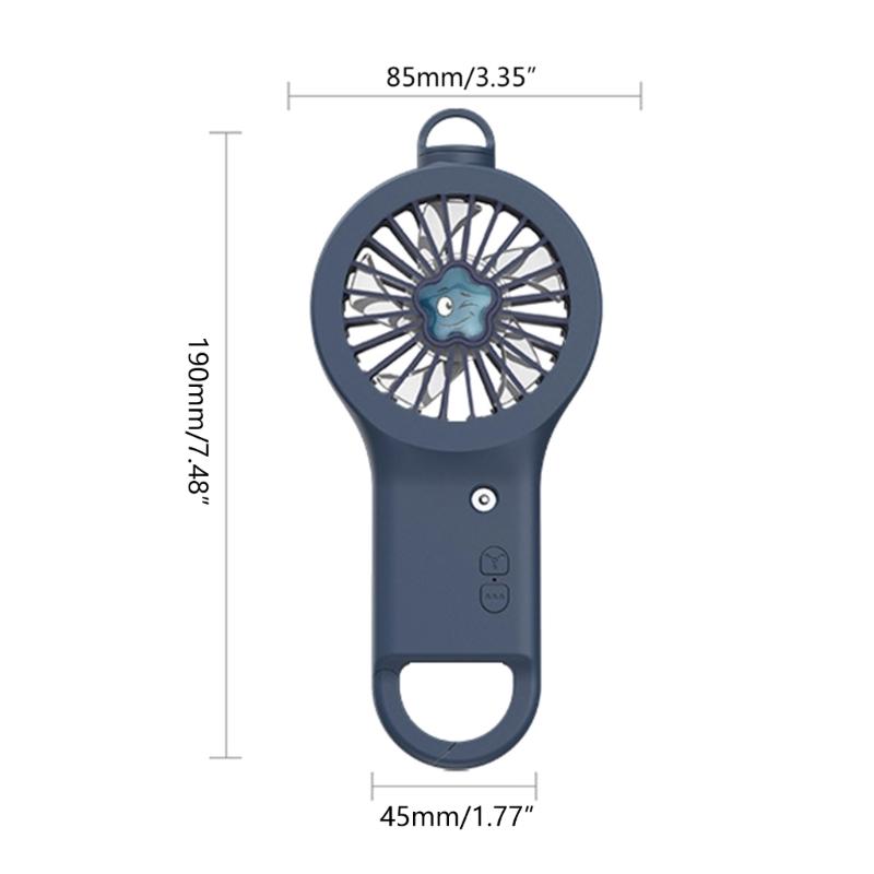 Portable Handheld Fan Mini USB Humidifier USB Fan with Flexible Clip 3 Gears for Kid Student Wome
