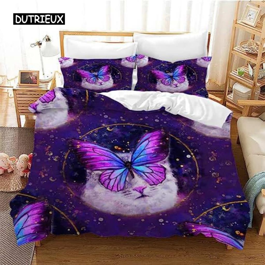 

Пододеяльник с радужной бабочкой, розовый цветок, пододеяльник для детей, комплект постельного белья для детей, мальчиков, девочек, подростков, покрывало для украшений 140x200cm 3pcs