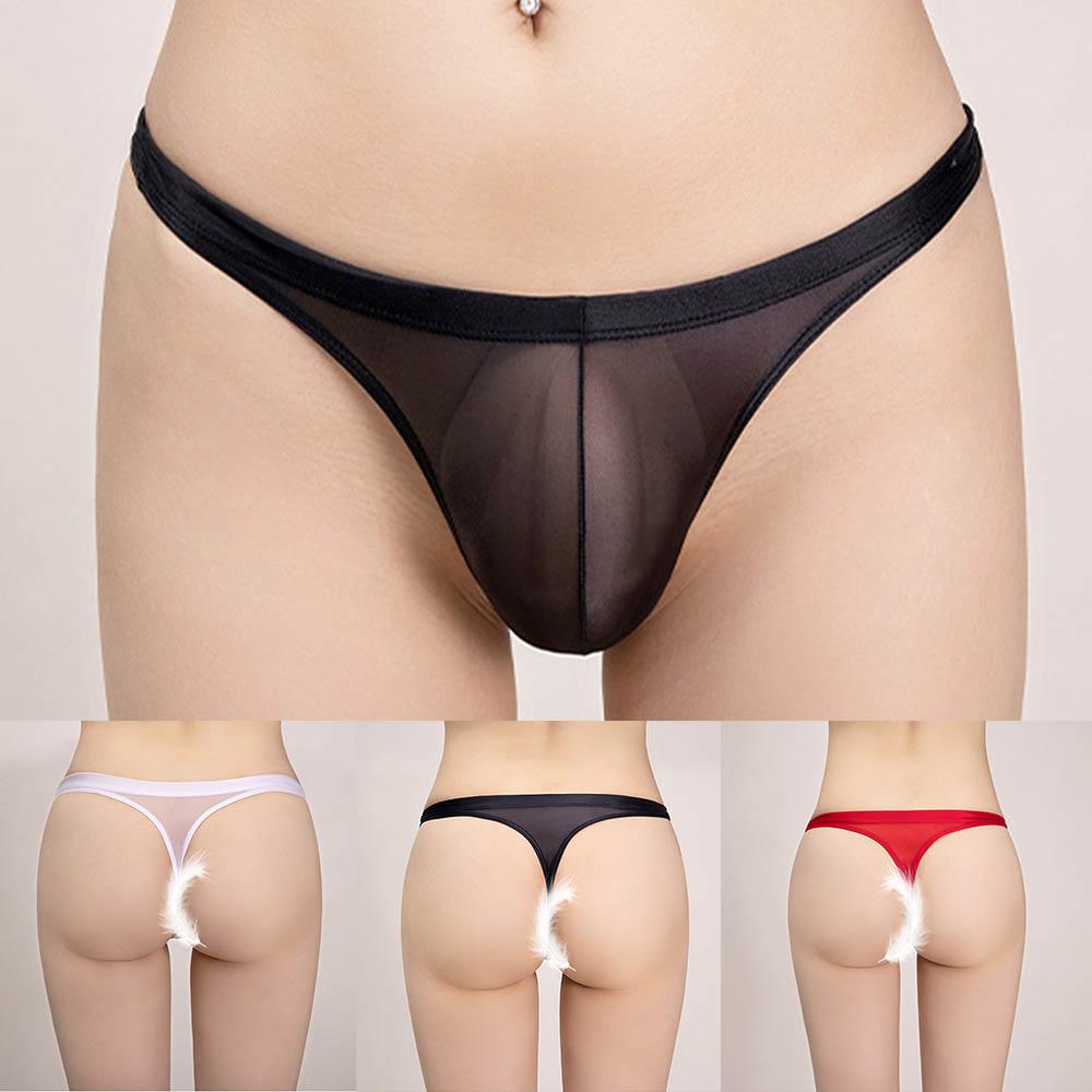 Breathable Men Underwear Fashion Glossy Low Rise Nylon