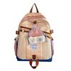School bag versatile backpack new college style school bag female junior high school high school student large capacity color matching backpack male