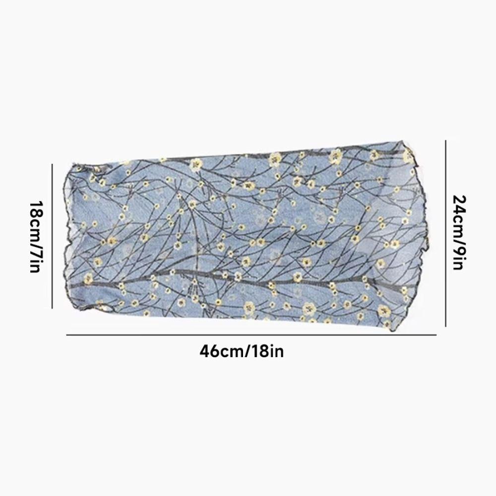 Floral Print Sun Protection Face Mask Thin Texture Breathable Fabric Breathable Face Scarf UV Protection Quick-Dry