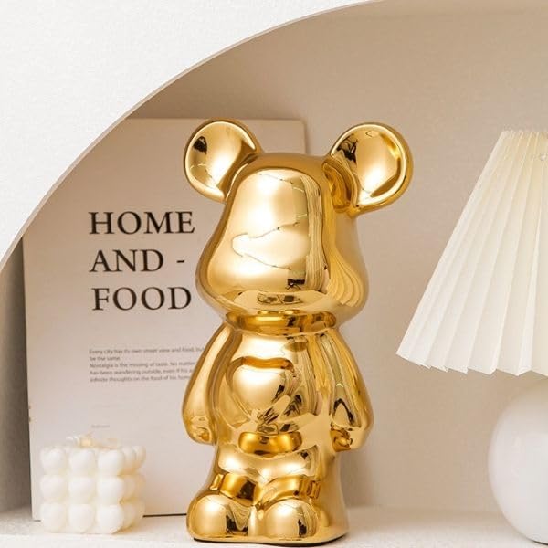[MoZoo] Stylish Bear Figurine, Interior Decoration, Gold