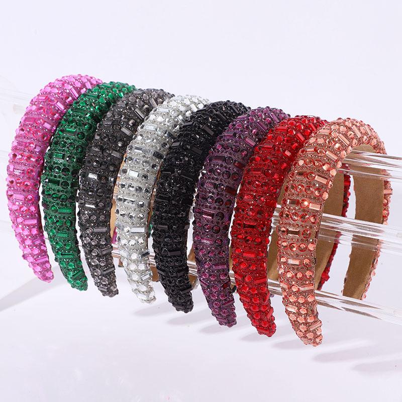 Trendy Fashion Versatile Women s Rhinestone Headband Personality Hair Accessory Orange