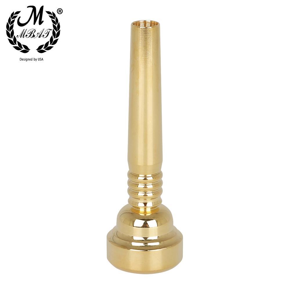 M MBAT 17C Trumpet Mouthpiece Gold-Plated Mini Portable Bugle Mouth Trumpet Mouthpiece Brass Professional Instrument Accessories CN
