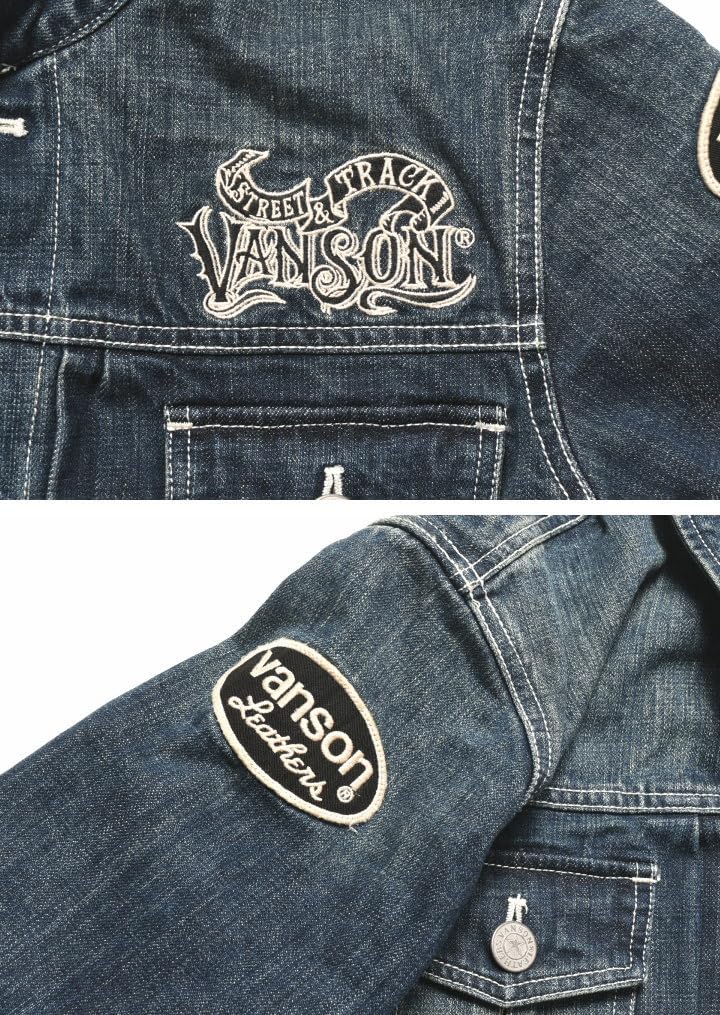 Our jeans Custom Design Logo Embroidery Patch Denim Jacket Distressed Indigo [Banson] store's custom-made & JFV-2302-INDIGO (S, (A))