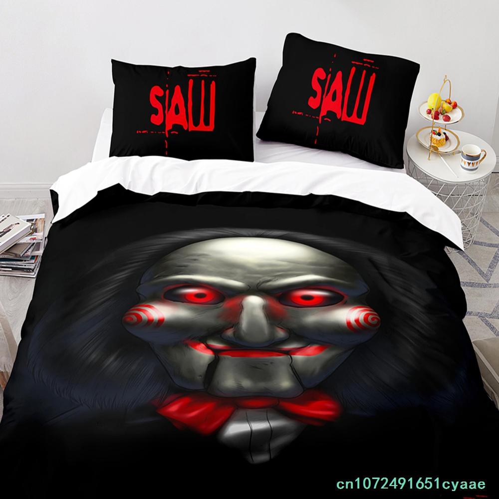 Chainsaw Fright Bedding Set Single Twin Full Queen King Size Halloween Bed Set Aldult Kid Bedroom Duvetcover Sets 3D Print 011