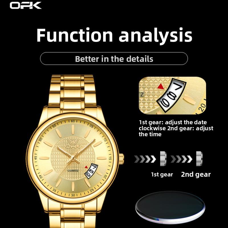 OPK Brand Watch Waterproof Luminous Quartz Watch Men's Watch Men's