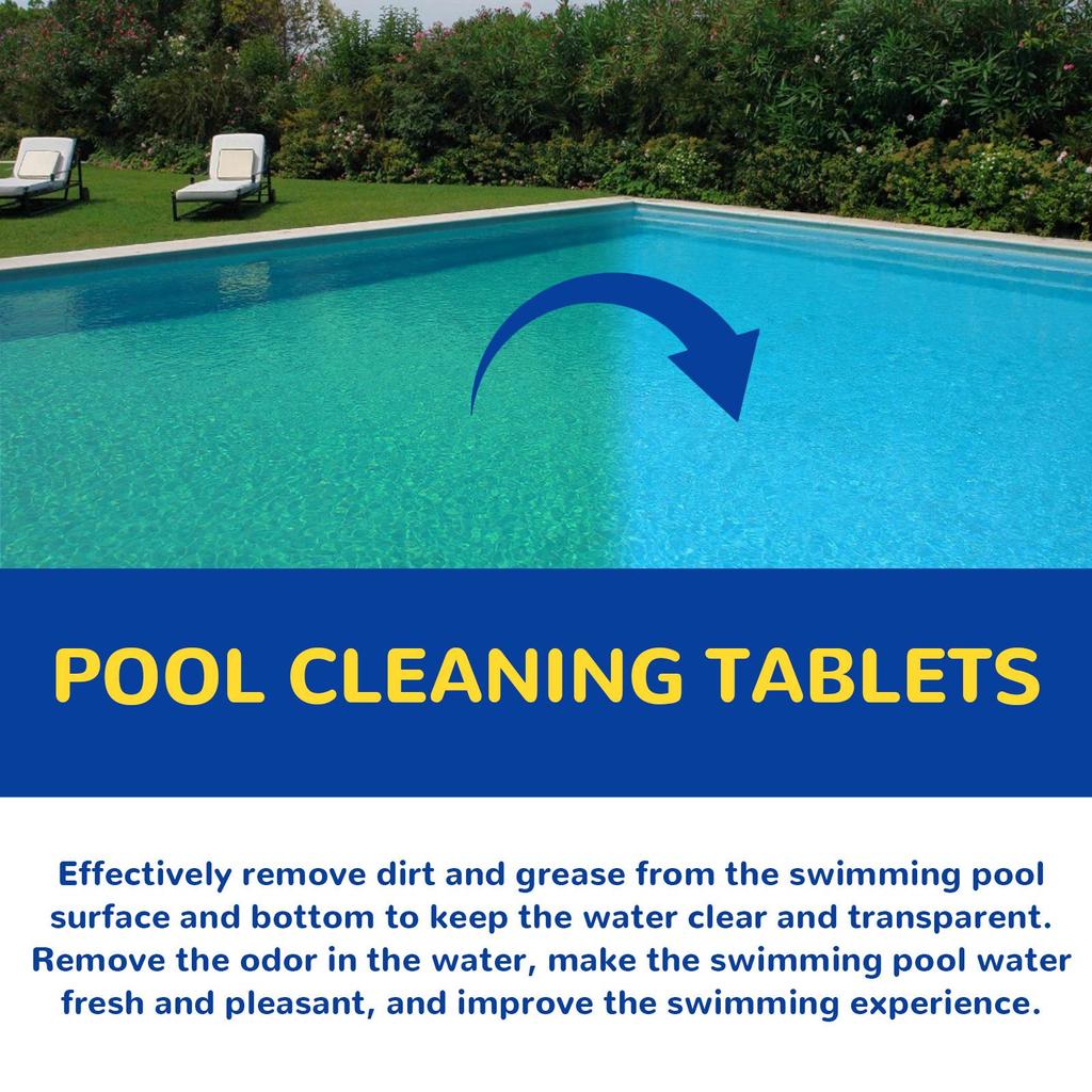 Pool Cleaning Tablets Pool Water Clarification Odor Removal Stains Multi-Purpose Cleaning Effervescent Tablets