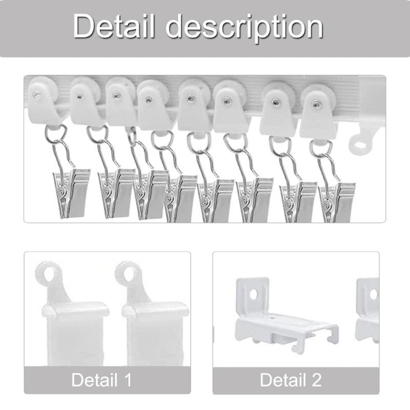 Flexible Curtain Rails 3Meter Ceiling Curtain Track with Rollers Clip Kits for Window Treatments In Homes and Offices