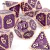 7 Pcs Purple Dragon Metal Dice Solid Metal Polyhedral Dice Set Suitable For Role-Playing Dice PropBoard Game Gift