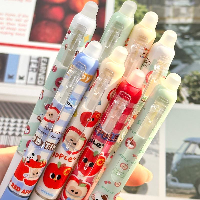 4Pcs/Set Kawaii Erasable Gel Pen 0.5Mm Blue And Black Ink Quick Dry Smooth Writing Pens School Office Stationery