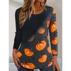 Sudadera de Halloween para Mujer Diseño Redondo Manga Larga Holgada Casual Otoño Gradiente Telaraña Divertido Estampado de Patrón Tops