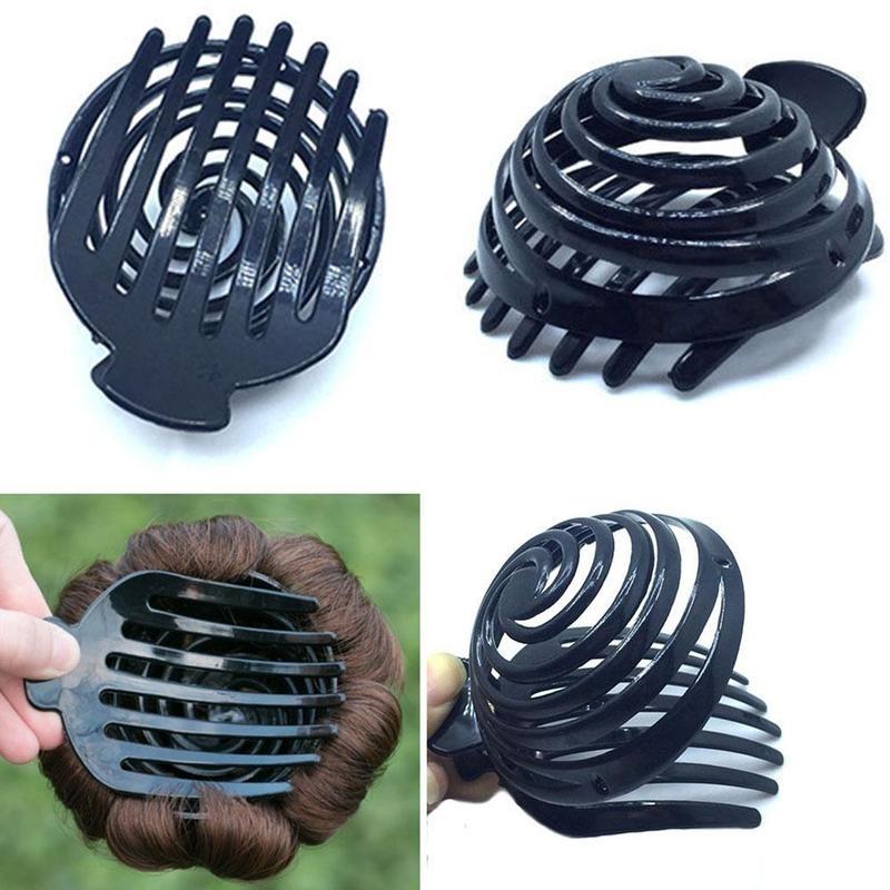 Mushroom Head Hollow Hair Out Women Barrettes Claw Crab Black Hair Clip Clips