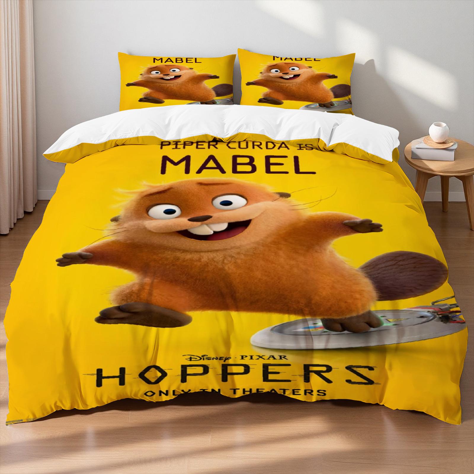 3-delige H-oppers Capybara Print Beddengoed Set Leuke Stijl Zachte Dekbedovertrek Set King Queen Twin Maat Verjaardagscadeau voor Slaapkamer Decoratie EU Single 135x200cm