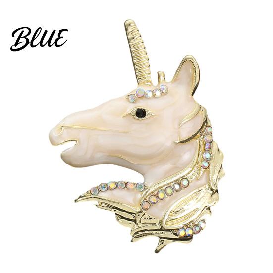 Rainbow Unicorn Pin Brooch Horse Design Enamel with Imitation Crystals