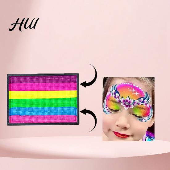 Regenbogen Gesichtsfarbe 50G für Körperbemalung, Hochpigmentiertes Make-up Kinder Halloween Party Cosplay, Abwaschbar Erwachsene Langanhaltend