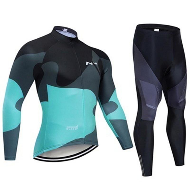Long Sleeve Cycling Jersey Set With Matching Pants Road Mountain Bike Riding Winter Unisex