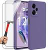 Case + 2 Tempered Glasses for Xiaomi Redmi Note 12 Pro Plus 5G - Note 12 Pro+ 5G - Slim Shockproof Protection Dark Purple