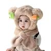 Kids Hat And Scarf Set Winter Plush Ear Flap Hat with Scarf for Boys Girls Warm Cold Weather Knit Accessories