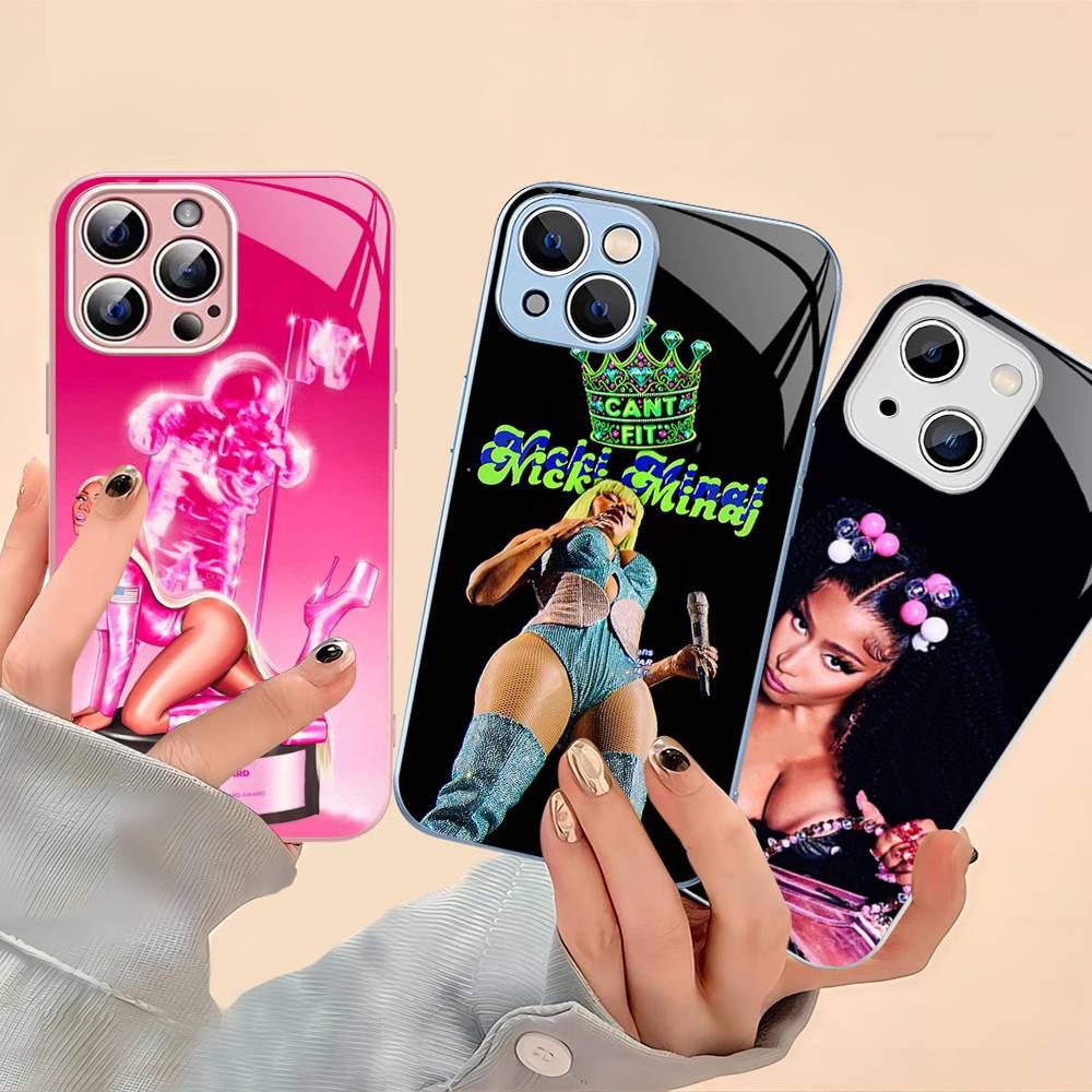 Nicki Minaj Rapper For IPhone 14 13 12 Mini 11 Pro XS Max X XR 14 Plus Tempered Glass Cover
