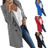 Einfarbiger modischer Damen Langarm Revers Slim Fit Taschenknopf Übermantel
