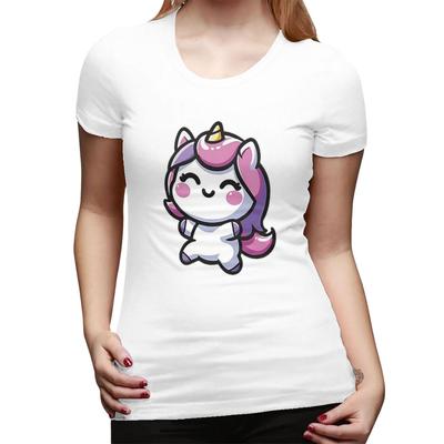 Adorable Kawaii Unicorn TShirt for Women Crew Neck Streetwear T Shirts Womens Tees Short Summer Clothes Tops