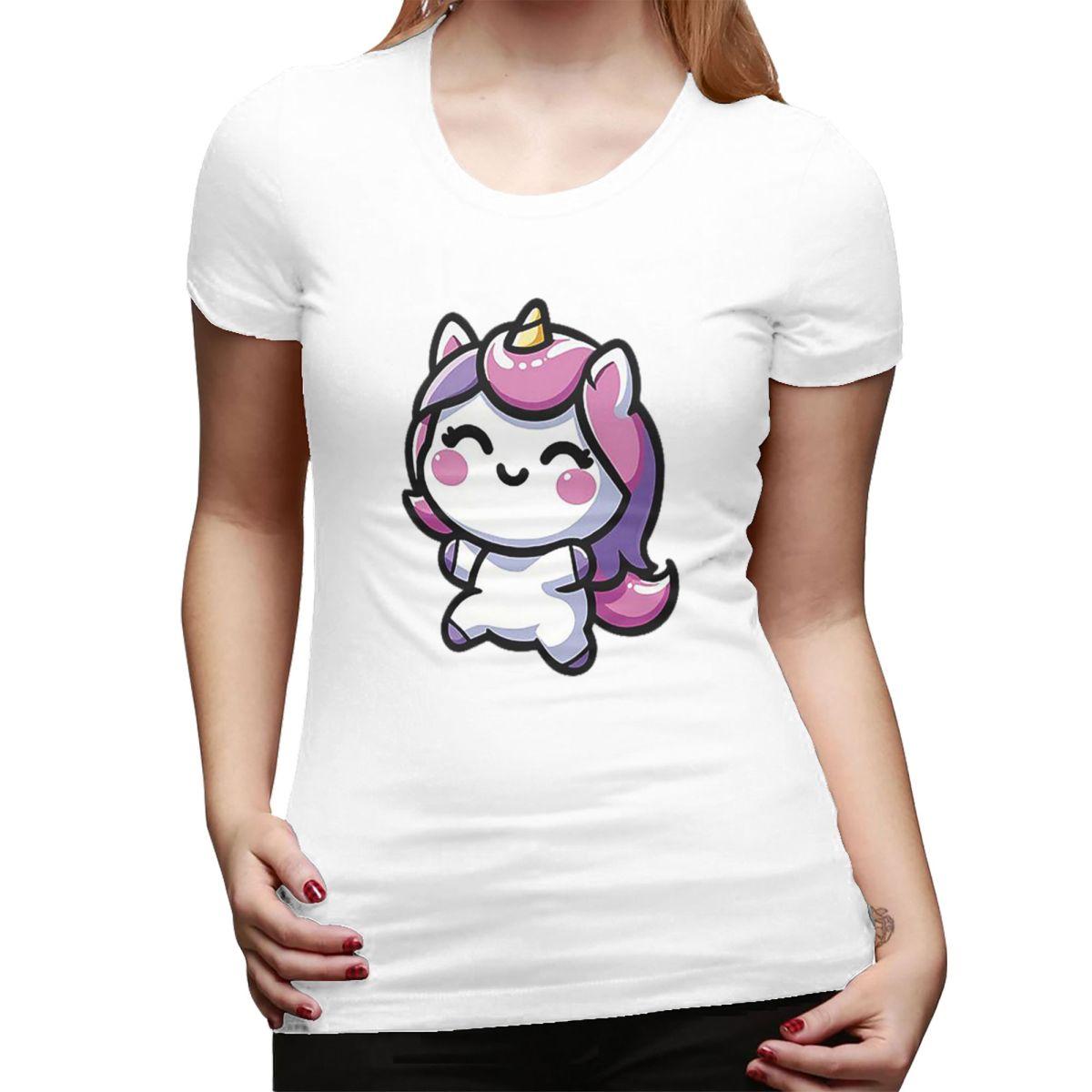 

Adorable Kawaii Unicorn TShirt for Women Crew Neck Streetwear T Shirts Womens Tees Short Summer Clothes Tops S