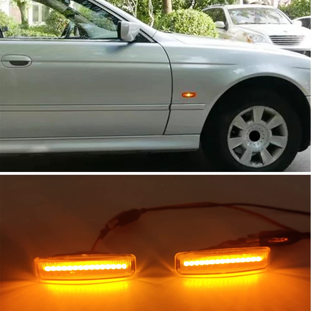 2Pcs Dynamic Fender Side Marker Lamp Sequential Running LED Turn