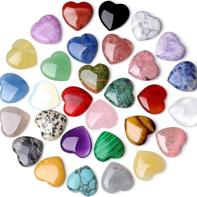 Hot Seller Valentine's Heart Stone Crystal Gemstone Craft (2cm)