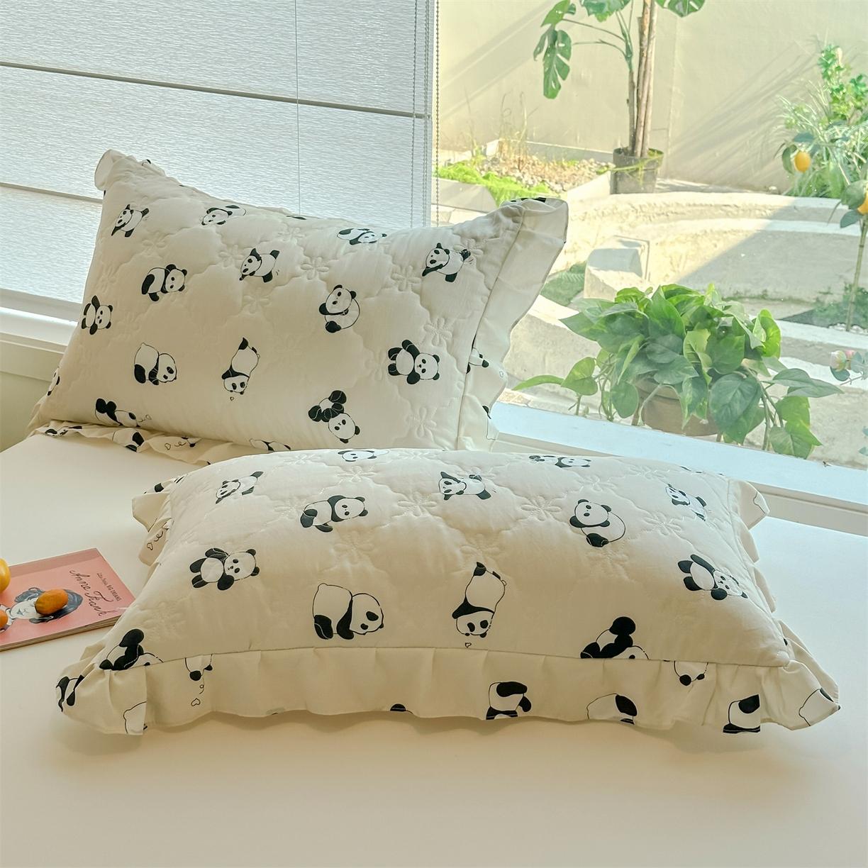 2025 new skin-friendly washed cotton lace single pillowcase household pair single pillowcase no pillow filler 48x74cm 2pcs