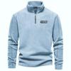 Men's Fleece Warm V-neck Zipper Sweatshirt  Outdoor Sports Coats Pullover Men's Casual Outwear