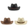 Western Cowboy Straw Hat Sun Protection Wide Brim Gift For Men And Women