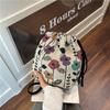 Casual Flowers Women Drawstring Shoulder Bags Lightweight Commuter Ladies Crossbody Bag Simple Girls Small Tote Handbags Clutch