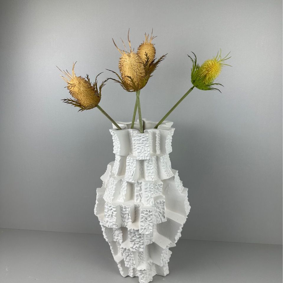 Ceramic Vase Irregular Splicing of Geometric Blocks Flower Vase Flower Arrangement Ceramic Handicrafts Home Decoration