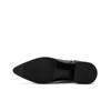 Krazing Pot Cow Skin Autumn Winter Shoes Thick Heels Plus Size 45 Size 44 Women Keep Warm Zipper Decorations Over-the-knee Boots