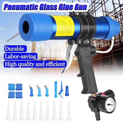 310ml Pneumatische Dichtstoffpistolen Luftpistolen Ventil Silikonwurst Dichtungswerkzeug Dichtungsdüse Glas Gummi Fugenmörtel Bauwerkzeuge