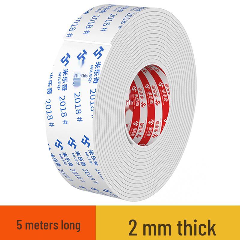 Mileqi Black & White EVA Foam Tape 1-3mm - Soundproof, Seal, Shock Absorbent, Single-Sided Adhesive