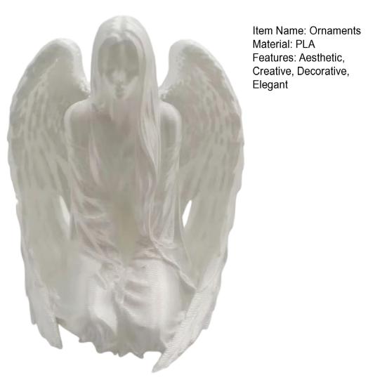 3D Printed Angel Figurine, Desktop Angel Ornament, Resin Angel Sculpture for Bedroom Entrance Hall Study Room Stylish Home Decor Gift