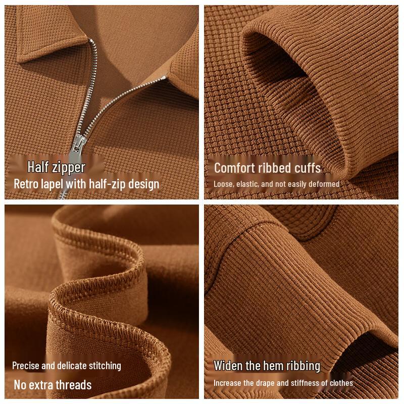 JEEP SPIRIT Men's Waffle Knit Half-Zip Sweatshirt