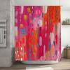 Bright Colorful Shower Curtain Pink Orange Blue Red Abstract Art Print Bathroom Liner Waterproof Decor Home Accessory