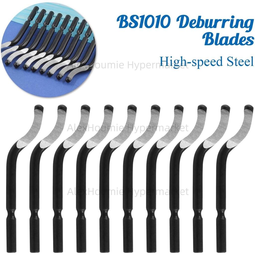 Premium NG1000 Deburring Tool with 10 PCS BS1010 High Speed Steel Swivel Blades 360 Degree Rotary Head for Plumbing Burr Removal