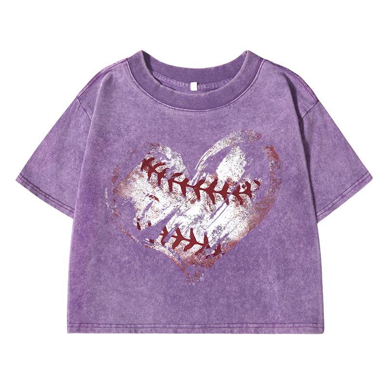 

Женская стираная футболка с принтом в стиле ретро, универсальные футболки, уличный стиль, потертости, открывающая живот, дышащая футболка L