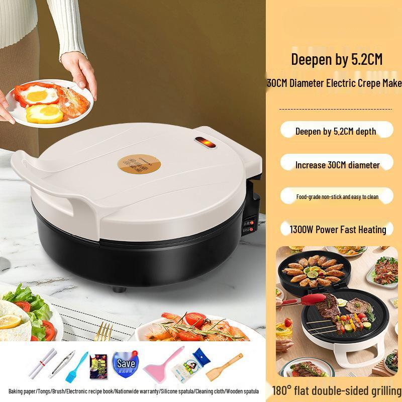 Electric Griddle: Multifunctional Double-Sided Heating Pancake Maker with Enlarged Deep Pan